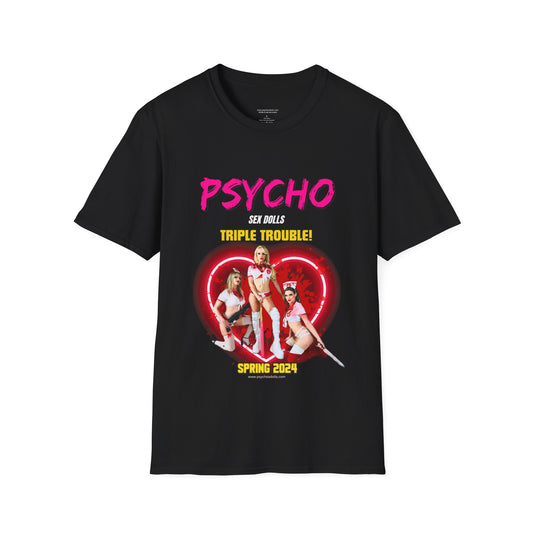 Psycho Sex Doll Unisex Softstyle T-Shirt (Black)
